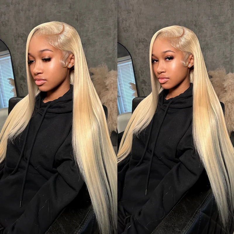 Wavy - to - straight transition wig for versatile styling Sterly 613 Blonde HD Transparent Lace 13×4 13x6 Straight Lace Front Human Hair Wigs