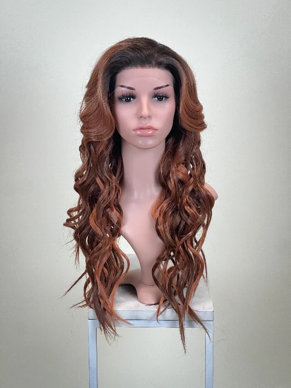 Wavy Wigs for Teenage Girls​ Amelia Caramel Brown - Natural Plus Series
