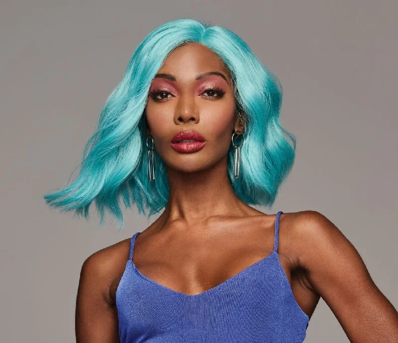 Bob Wigs in Pastel Colors for a Trendy Look Blue Babe Lace Front Wig by Hairdo | Mono Part Bob Wigs in Pastel Colors for a Trendy Look Blue Babe Lace Front Wig by Hairdo | Mono Part