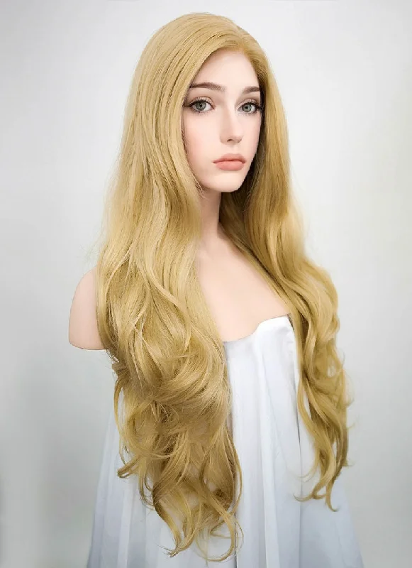 Wavy Wigs with Adjustable Combs for a Custom Fit Wavy Blonde Lace Front Synthetic Wig LF323 Wavy Wigs with Adjustable Combs for a Custom Fit Wavy Blonde Lace Front Synthetic Wig LF323