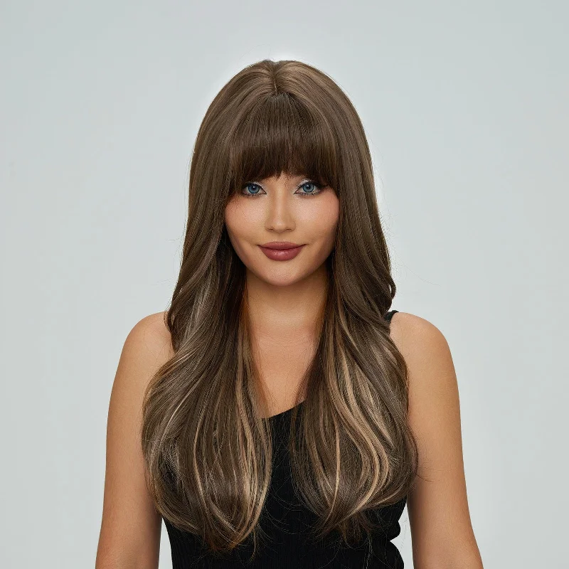Full - lace straight wig for 360 - degree natural movement 22 Inches Natural Soft Curls Synthetic Wig - Lacey Full - lace straight wig for 360 - degree natural movement 22 Inches Natural Soft Curls Synthetic Wig - Lacey