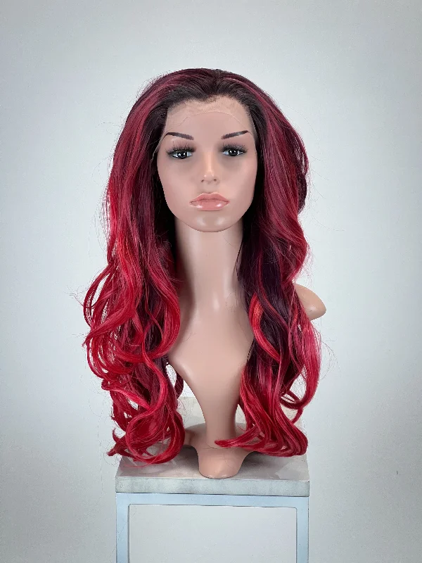 Wavy Wigs in Asian Sizing​ Cleo Ruby Red - Made To Order Only