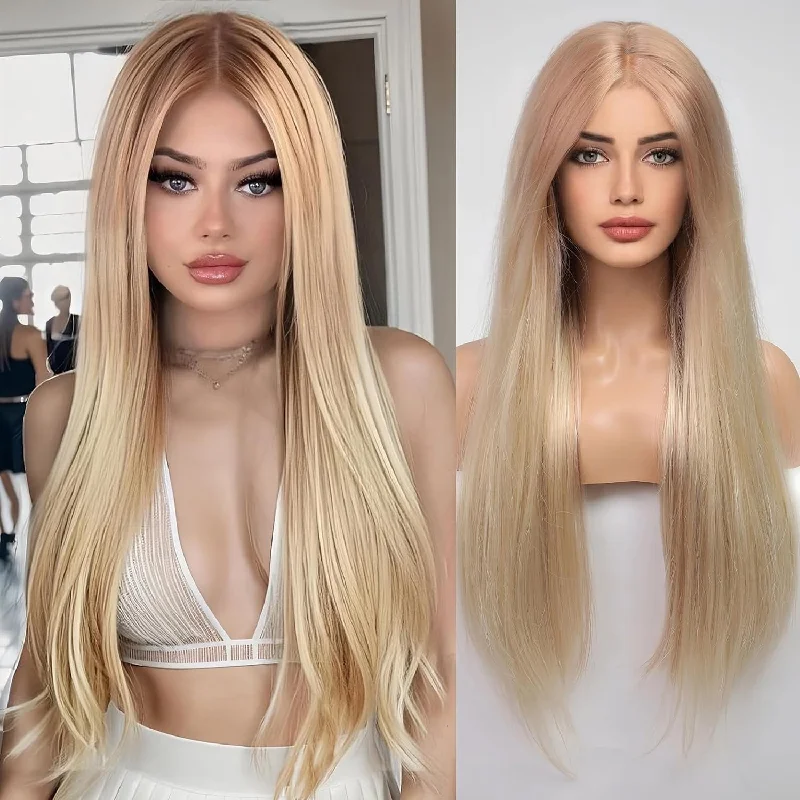 Blonde straight wig for a light and bright style Aurora-Sunkissed Elegance - 25" Silky Serenity Lace Front Wig Blonde straight wig for a light and bright style Aurora-Sunkissed Elegance - 25" Silky Serenity Lace Front Wig