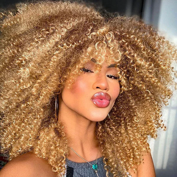 Colored wig with a purple - violet shade for a regal and elegant look Junoda Pre-Cut Lace 4C Afro Kinky Curly Wig Highlight Blonde Brown Wear & Go Wig Colored wig with a purple - violet shade for a regal and elegant look Junoda Pre-Cut Lace 4C Afro Kinky Curly Wig Highlight Blonde Brown Wear & Go Wig