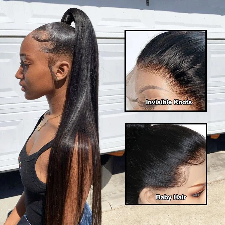 Full - lace straight wig for 360 - degree natural movement 360 Hd Transparent Lace Front Straight Wigs with Baby Hair in Natural Color Full - lace straight wig for 360 - degree natural movement 360 Hd Transparent Lace Front Straight Wigs with Baby Hair in Natural Color