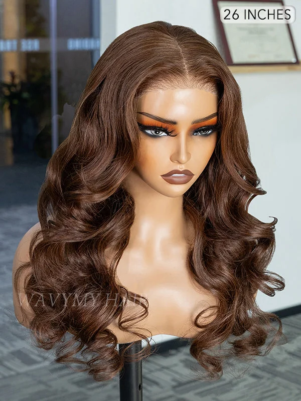 Colored wig with a pre - plucked hairline for a more natural look Wavymy Chestnut Brown Layered Cut Loose Wave Wear Go Glueless Wigs 6x4 Lace Closure Wigs 180% Density Colored wig with a pre - plucked hairline for a more natural look Wavymy Chestnut Brown Layered Cut Loose Wave Wear Go Glueless Wigs 6x4 Lace Closure Wigs 180% Density