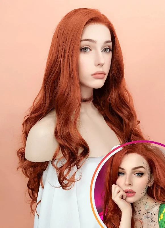 Wavy Wigs for Oval - Shaped Faces​ Ginger Wavy Lace Front Synthetic Wig LW735