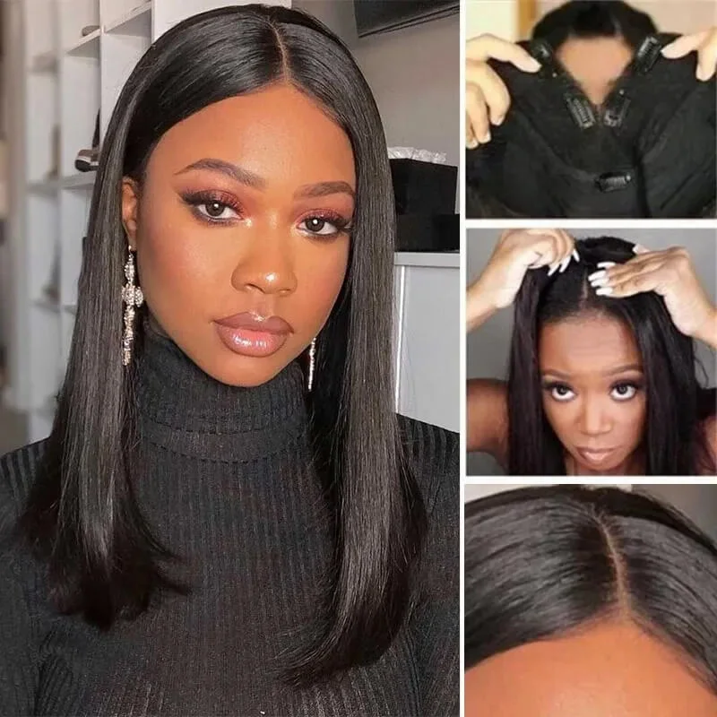Matte - finish straight wig for a more natural and understated look Bob Straight V Part Wig Matte - finish straight wig for a more natural and understated look Bob Straight V Part Wig