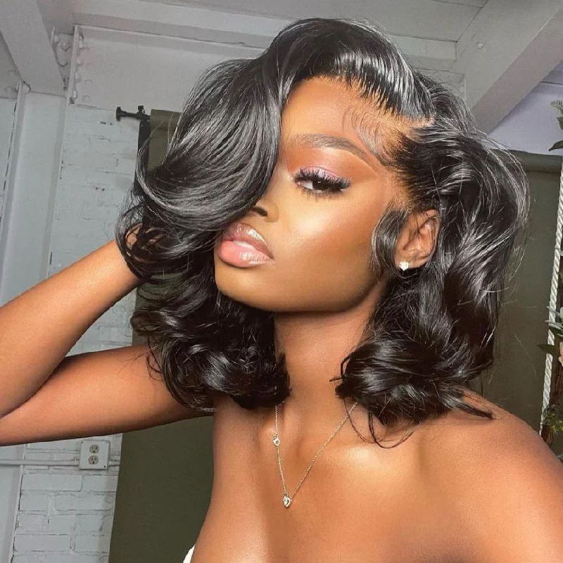 Full - lace wig with a natural - looking hairline for a seamless appearanceWOWANGEL 13x4 Skinlike HD Lace Frontal Bob Wig Short Wave BOB 250% Density Full - lace wig with a natural - looking hairline for a seamless appearanceWOWANGEL 13x4 Skinlike HD Lace Frontal Bob Wig Short Wave BOB 250% Density