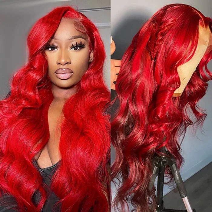 Peruvian - human - hair wig with a soft and manageable feel13x4 Lace Front Wig Body Wave Human Hair Wigs Red Pre-Plucked Remy Human Hair Deep Part Wigs Peruvian - human - hair wig with a soft and manageable feel13x4 Lace Front Wig Body Wave Human Hair Wigs Red Pre-Plucked Remy Human Hair Deep Part Wigs