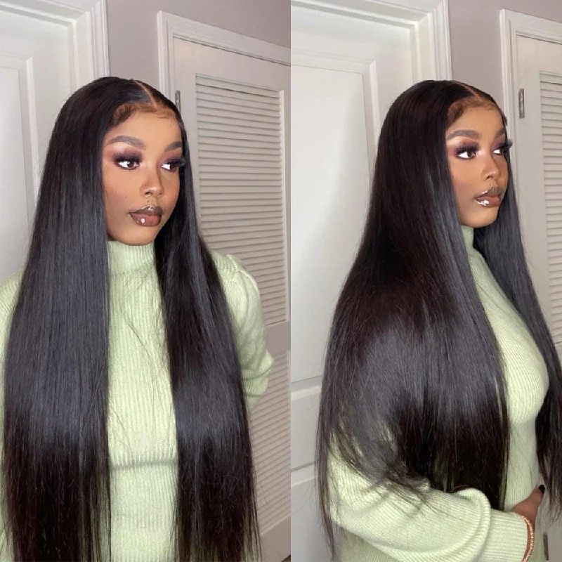 Lace wig with a wispy fringe for a soft and feminine lookPre-plucked 13x4 Real HD Lace Frontal Wigs Straight Human Hair Lace wig with a wispy fringe for a soft and feminine lookPre-plucked 13x4 Real HD Lace Frontal Wigs Straight Human Hair