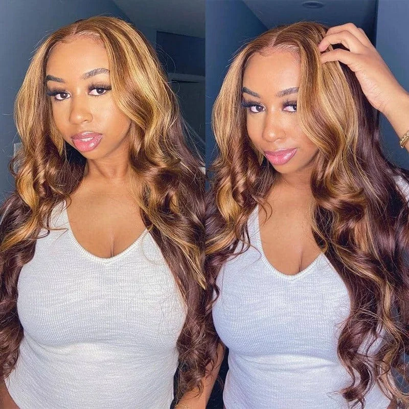 Colored wig with a silk - base cap for a comfortable and smooth feel4/27 Highlight Body Wave HD Transparent Lace Front Wig 100% Virgin Human Hair Lace Wig Colored wig with a silk - base cap for a comfortable and smooth feel4/27 Highlight Body Wave HD Transparent Lace Front Wig 100% Virgin Human Hair Lace Wig