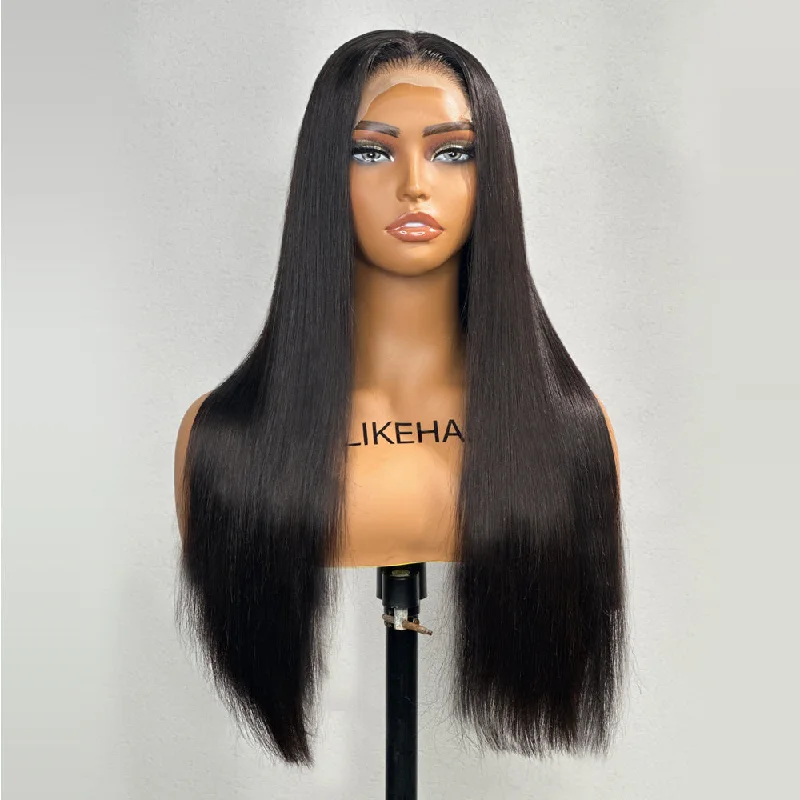 Synthetic lace wig with a heat - resistant formulaNatural Black Silky Straight Glueless Lace Closure Wig Synthetic lace wig with a heat - resistant formulaNatural Black Silky Straight Glueless Lace Closure Wig
