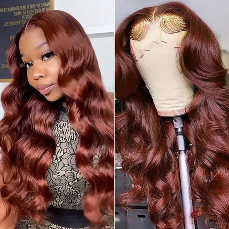 Colored wig with a silver - grey color for a trendy and cool - toned lookAlibonnie 360 Full Lace Reddish Brown Body Wave Wigs #33 Colored Transparent Lace Wigs With Pre Pluck Colored wig with a silver - grey color for a trendy and cool - toned lookAlibonnie 360 Full Lace Reddish Brown Body Wave Wigs #33 Colored Transparent Lace Wigs With Pre Pluck