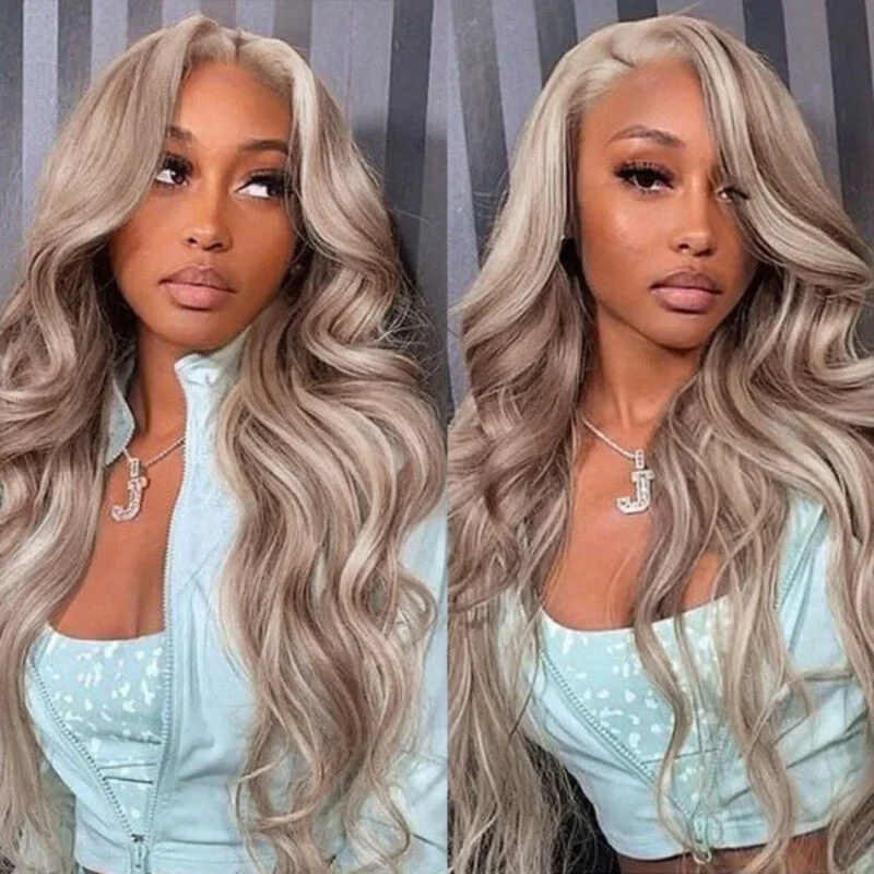 Human - hair colored wig for a natural and luxurious feelBlonde Balayage On Brown Hair 13x6 Full Frontal Transparent Lace Human Hair Wigs Human - hair colored wig for a natural and luxurious feelBlonde Balayage On Brown Hair 13x6 Full Frontal Transparent Lace Human Hair Wigs