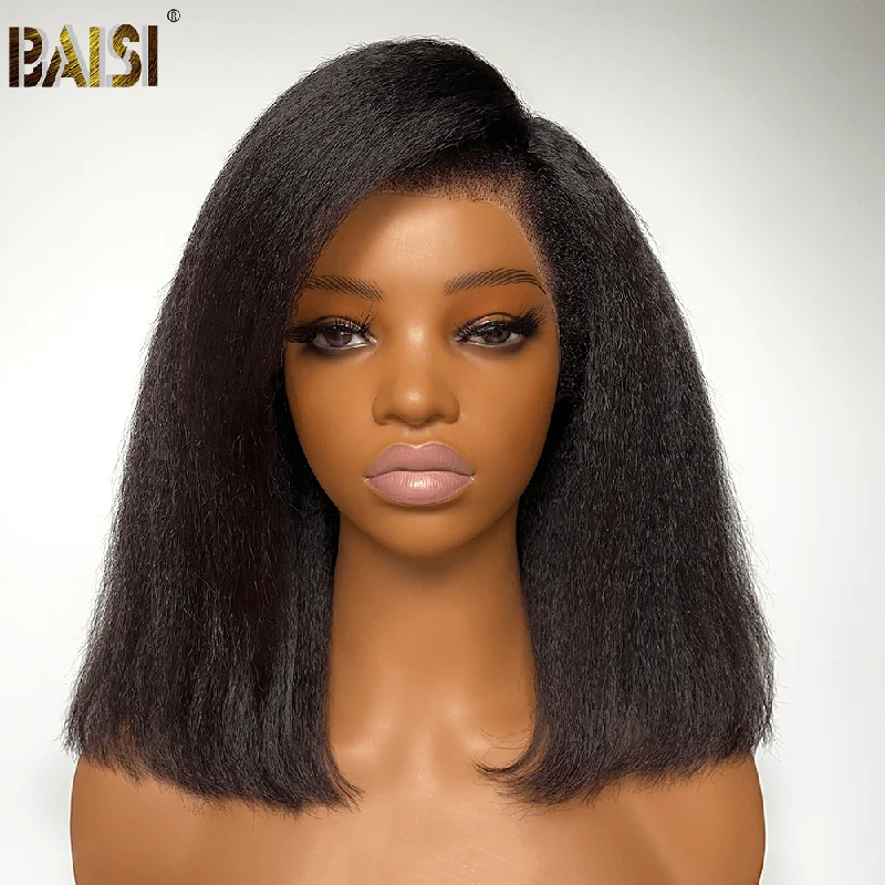 Bob wig with a pixie - inspired cut for a bold and stylish choiceBAISI 250% Kinky Straight BoB Wig