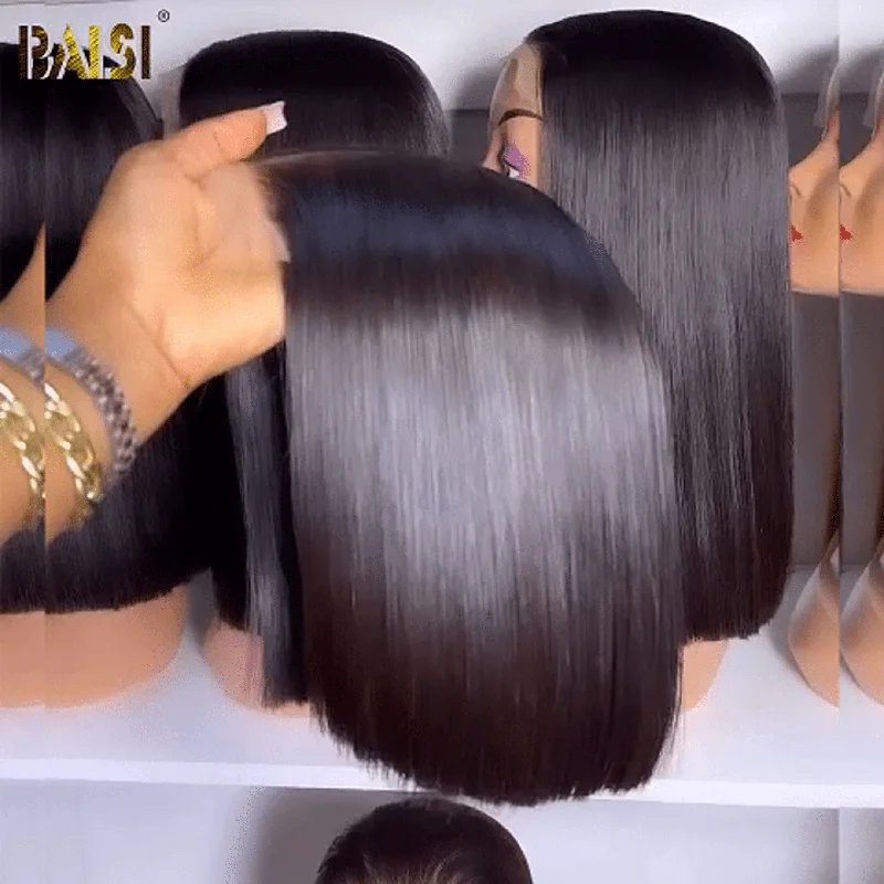 Lace - front bob wig for a seamless hairlineBAISI 2X6 Lace Straight BoB Wig