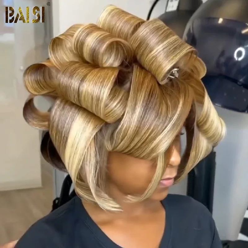 Bob wig with a balayage effect for a natural - looking color transitionBaisi Golden Brown Straight BoB Wig Bob wig with a balayage effect for a natural - looking color transitionBaisi Golden Brown Straight BoB Wig