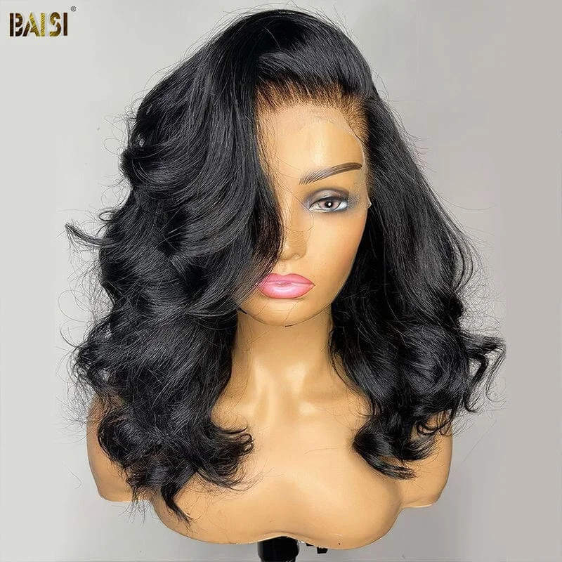 Bob wig with a pre - plucked hairline for a more natural lookBAISI 16inch Body Wave Wig Bob wig with a pre - plucked hairline for a more natural lookBAISI 16inch Body Wave Wig