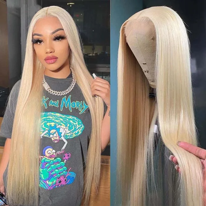 Human - hair wig with a natural - looking root for a more realistic lookBlonde 13x6 Straight Transparent HD Lace Front Brazilian Human Hair Wigs Human - hair wig with a natural - looking root for a more realistic lookBlonde 13x6 Straight Transparent HD Lace Front Brazilian Human Hair Wigs