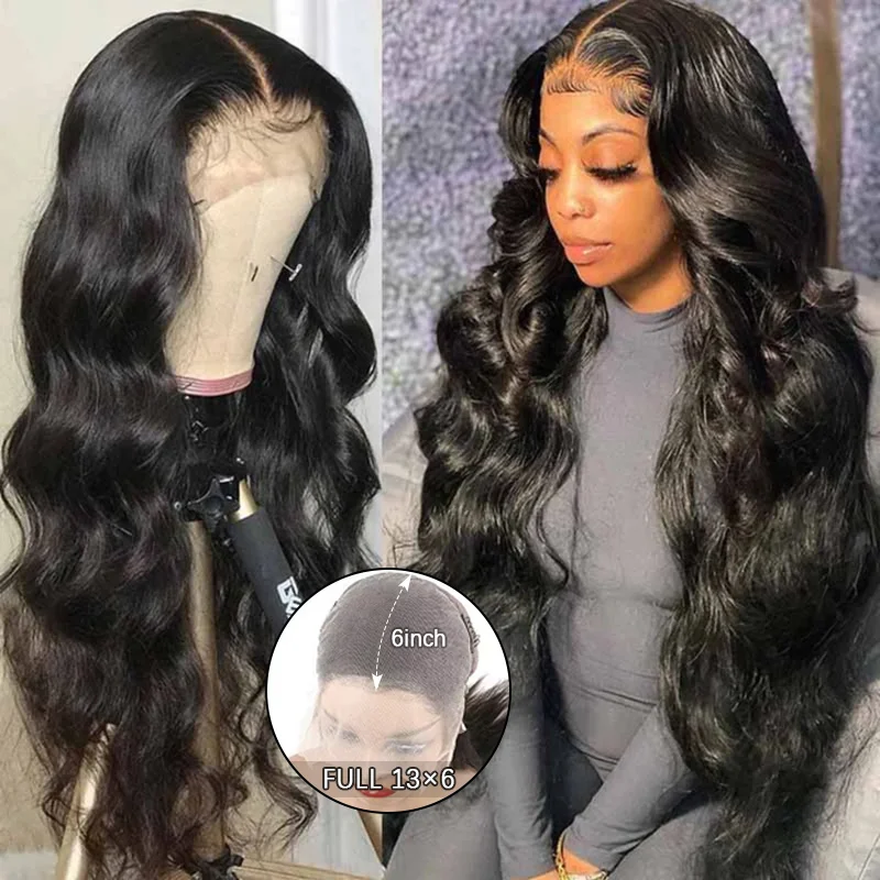 Brazilian - human - hair wig with a full and voluminous lookBody Wave 13x6 HD Transparent FULL Lace Frontal Wig Pre-plucked Human Hair Wigs Brazilian - human - hair wig with a full and voluminous lookBody Wave 13x6 HD Transparent FULL Lace Frontal Wig Pre-plucked Human Hair Wigs