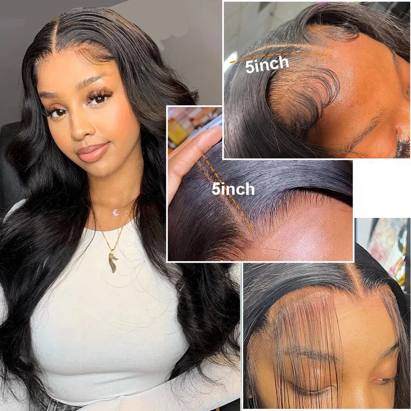 Human - hair wig with a middle - part for a classic and elegant styleBody Wave 5x5/6x6 HD Lace Closure Wig 100% Virgin Human Hair
