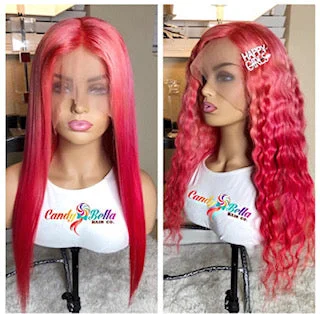 Colored wig with a pre - plucked hairline for a more natural lookPretty in pink Body Wave Lace Front Wig Colored wig with a pre - plucked hairline for a more natural lookPretty in pink Body Wave Lace Front Wig