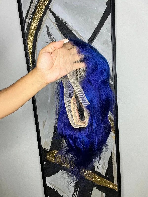 Colored wig with a side - swept bang for a sophisticated lookBlueberry 12 inch Ready to Ship Colored wig with a side - swept bang for a sophisticated lookBlueberry 12 inch Ready to Ship