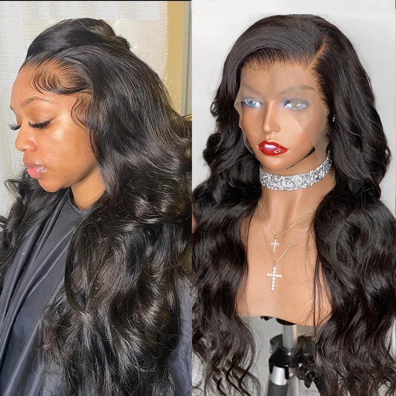 Indian - human - hair wig with a natural - looking shineBody Wave 13x4 HD Transparent Lace Front Wig 100% Virgin Human Hair Indian - human - hair wig with a natural - looking shineBody Wave 13x4 HD Transparent Lace Front Wig 100% Virgin Human Hair