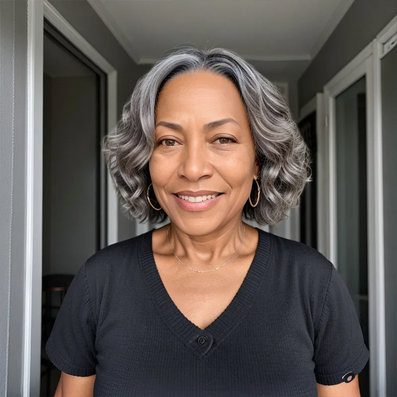 Colored wig with a silk - base cap for a comfortable and smooth feelLINKTOHAIR Salt And Pepper Loose Wave Glueless 5x5 Closure Lace Human Hair Colored wig with a silk - base cap for a comfortable and smooth feelLINKTOHAIR Salt And Pepper Loose Wave Glueless 5x5 Closure Lace Human Hair