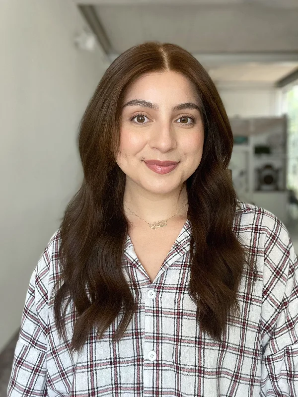 Lace wig with a side - swept bang for a sophisticated lookLorelai (with curtain bangs) Glueless 2.0 Lace Top Wig, 22" length Lace wig with a side - swept bang for a sophisticated lookLorelai (with curtain bangs) Glueless 2.0 Lace Top Wig, 22" length