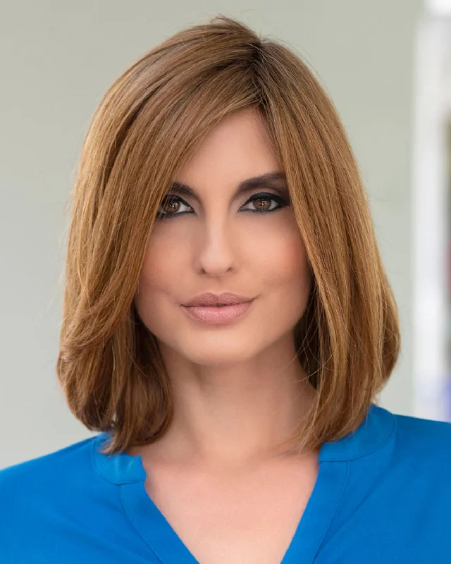 Human - hair wig with a side - swept bang for a sophisticated lookLynsey (Exclusive) | Lace Front & Monofilament Human Hair Blend Wig by Envy