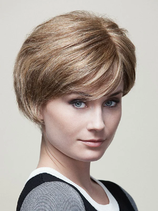 Human - hair wig with a pre - plucked hairline for a more natural lookOlivia Human Hair wig - Dimples Bronze Collection