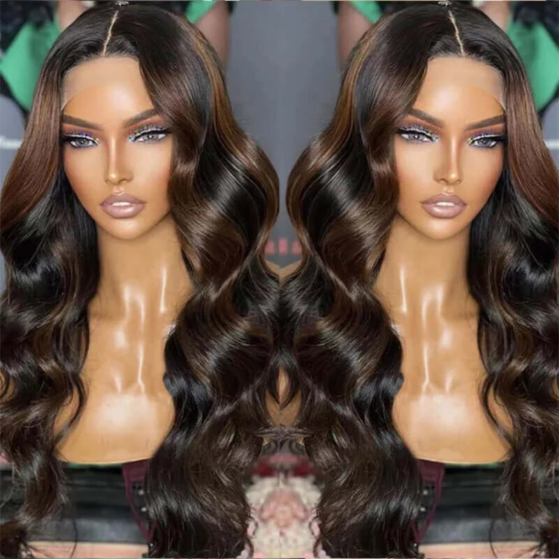 Colored wig with a 150 - density for a full and thick appearanceP1B/4 Natural Brown Highlight Wigs Body Wave Lace Front Wig CheetahBeauty Colored Wigs Colored wig with a 150 - density for a full and thick appearanceP1B/4 Natural Brown Highlight Wigs Body Wave Lace Front Wig CheetahBeauty Colored Wigs