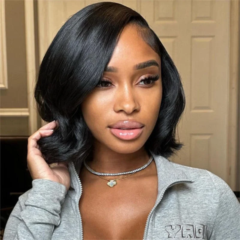 Human - hair lace wig for a luxurious and natural feelShort Brazilian Body Wave Human Hair Bob Lace Wig Human - hair lace wig for a luxurious and natural feelShort Brazilian Body Wave Human Hair Bob Lace Wig