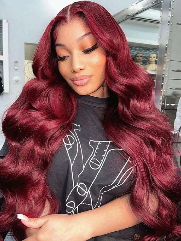 Colored wig with a natural - looking root for a more realistic lookPre-Plucked | Simidola 99J Color Wear Go 4x6 Lace Body Wave Wig Colored wig with a natural - looking root for a more realistic lookPre-Plucked | Simidola 99J Color Wear Go 4x6 Lace Body Wave Wig