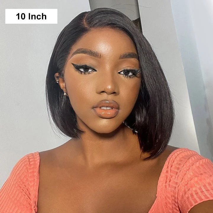 Lace wig with a natural - looking root for a more realistic lookStraight Bob Wig Pre-plucked 13x4 Standard Lace Front Wig Human Hair
