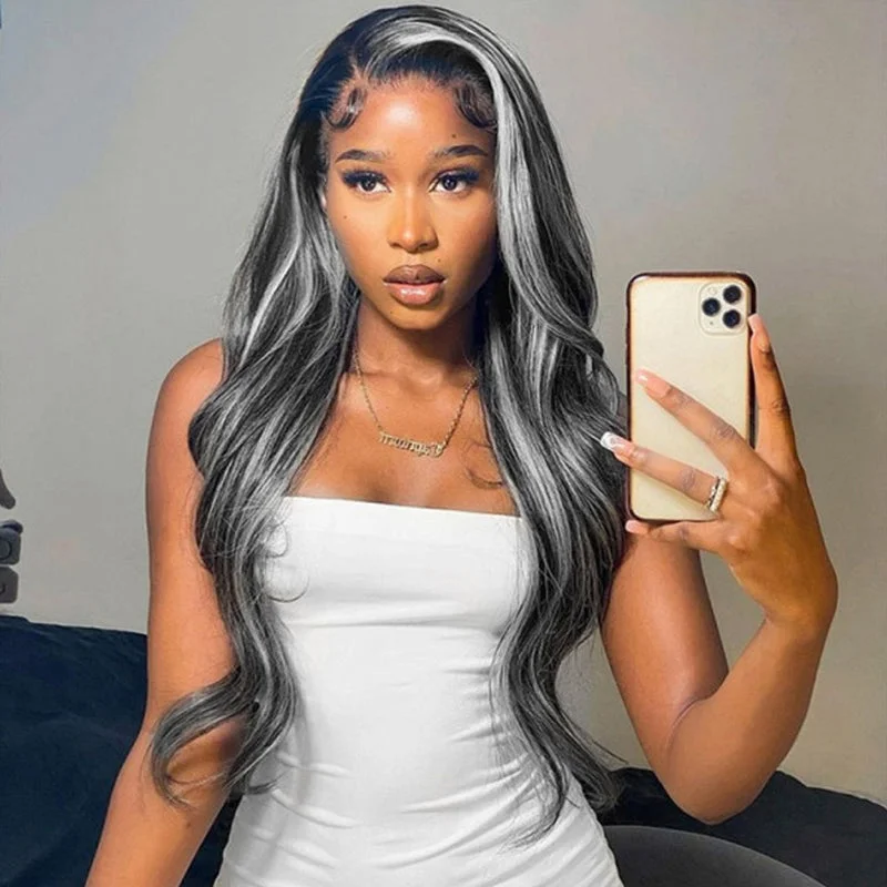 Colored wig with a wavy texture for a beachy and fun lookPlatinum Blonde Color HD 13x4 Lace Front Wig Mixed Color Human Hair Wig Colored wig with a wavy texture for a beachy and fun lookPlatinum Blonde Color HD 13x4 Lace Front Wig Mixed Color Human Hair Wig