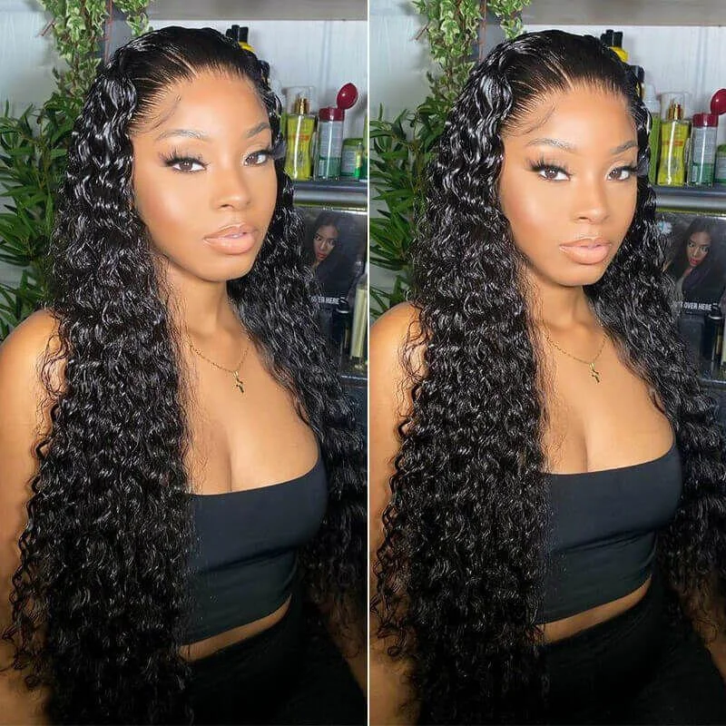 Virgin - human - hair wig with a natural - looking texture for a luxurious feelWater Wave 5x5/6x6 HD Lace Closure Wig Cuticle Aligned Human Hair