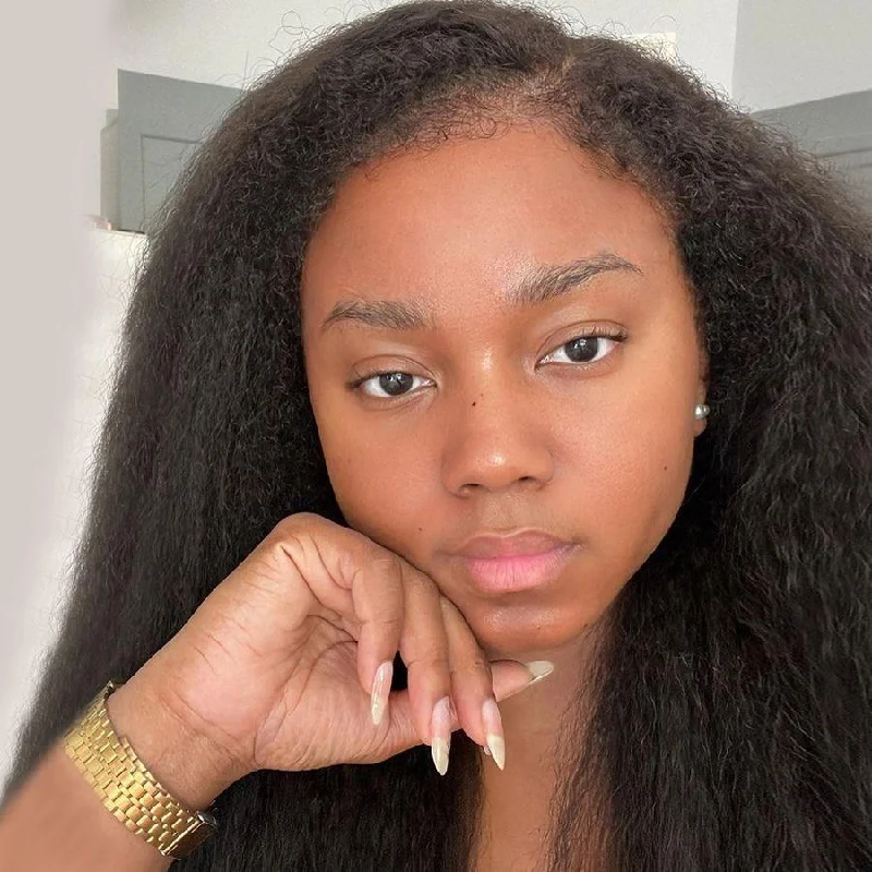 Lace wig with a natural - looking root for a more realistic lookWOWANGEL Wear & Go Type 4C Edges 5x5 Skinlike Real HD Lace Closure Wig Kinky Straight Glueless Wig Lace wig with a natural - looking root for a more realistic lookWOWANGEL Wear & Go Type 4C Edges 5x5 Skinlike Real HD Lace Closure Wig Kinky Straight Glueless Wig