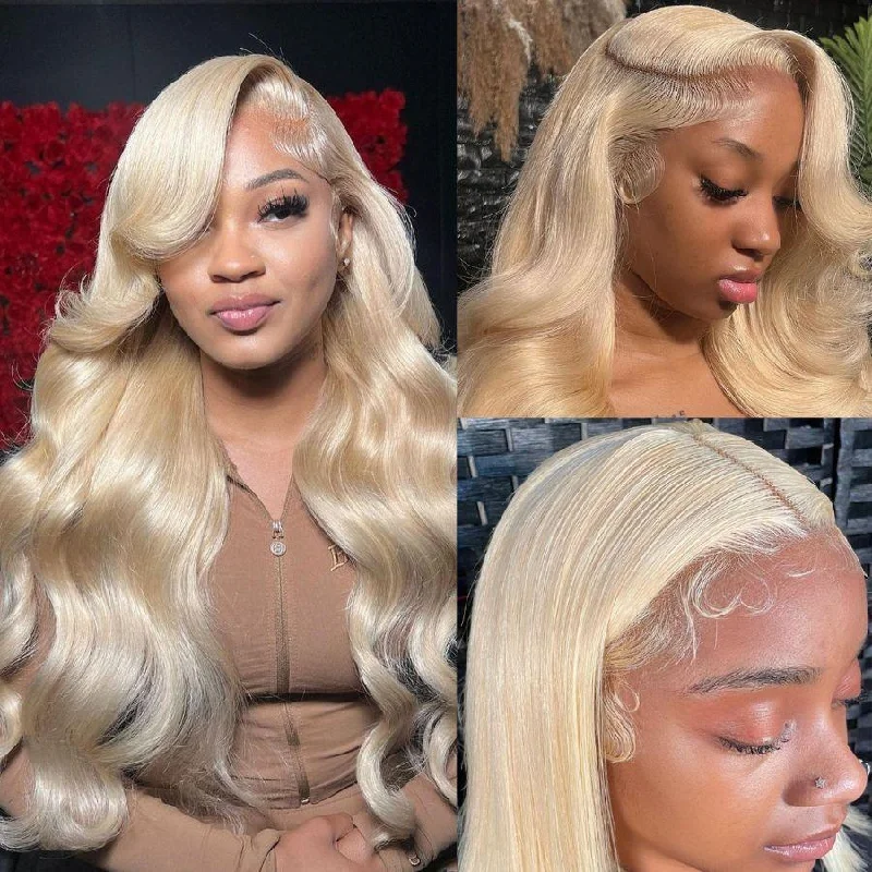 Lace wig with a pre - bleached knot for a natural - looking scalpUpgrade 2.0 | 613 Blonde Skinlike Real HD Lace 13x6 Full Frontal Wigs Body Wave Lace wig with a pre - bleached knot for a natural - looking scalpUpgrade 2.0 | 613 Blonde Skinlike Real HD Lace 13x6 Full Frontal Wigs Body Wave