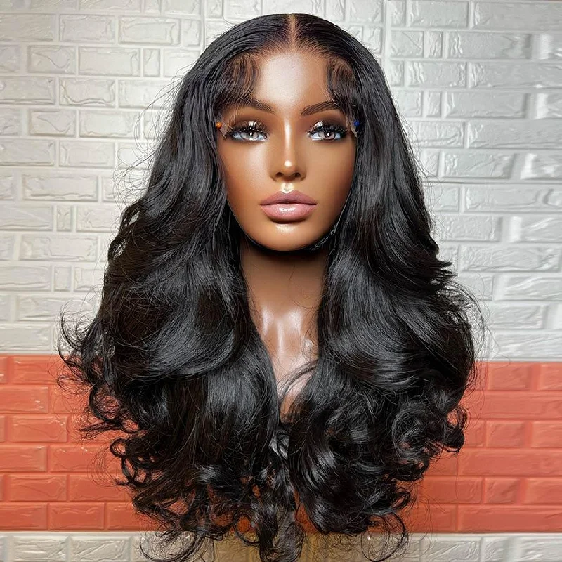 Lace wig with a wispy fringe for a soft and feminine lookWOWANGEL 7x7 Skinlike Real HD Lace Closure Wig 250% Density Body Wave Glueless Lace wig with a wispy fringe for a soft and feminine lookWOWANGEL 7x7 Skinlike Real HD Lace Closure Wig 250% Density Body Wave Glueless