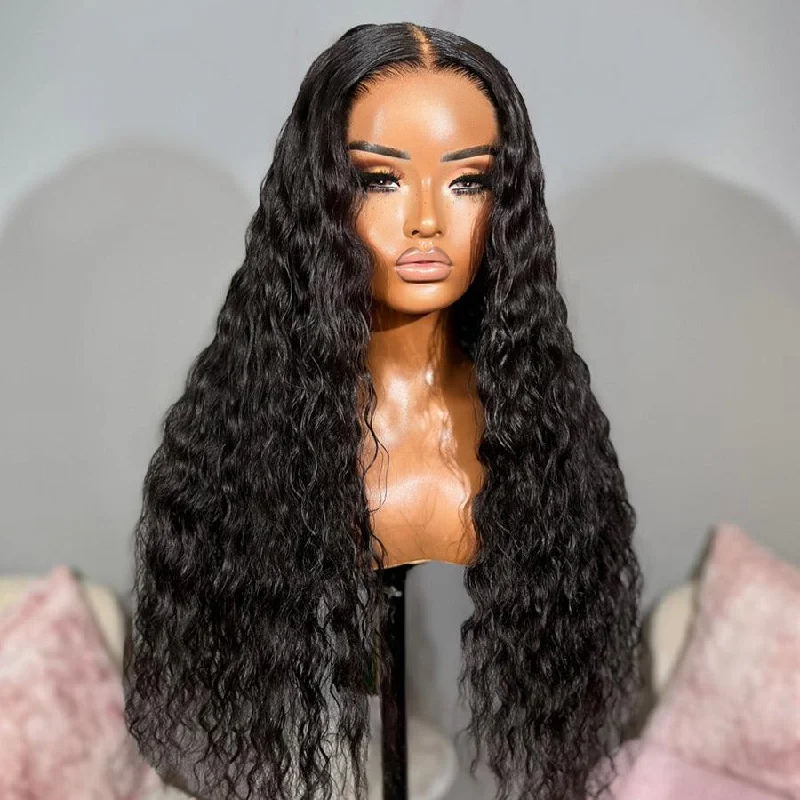 Lace wig with a middle - part for a classic and elegant styleWOWANGEL Wear & Go Water Wave 5x5 Skinlike Real HD Lace Closure Wig Glueless Wig Lace wig with a middle - part for a classic and elegant styleWOWANGEL Wear & Go Water Wave 5x5 Skinlike Real HD Lace Closure Wig Glueless Wig