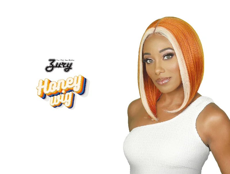 Lace wig with a pre - plucked hairline for a more natural lookZURY SIS HD LACE FRONT HONEY WIG - TAY