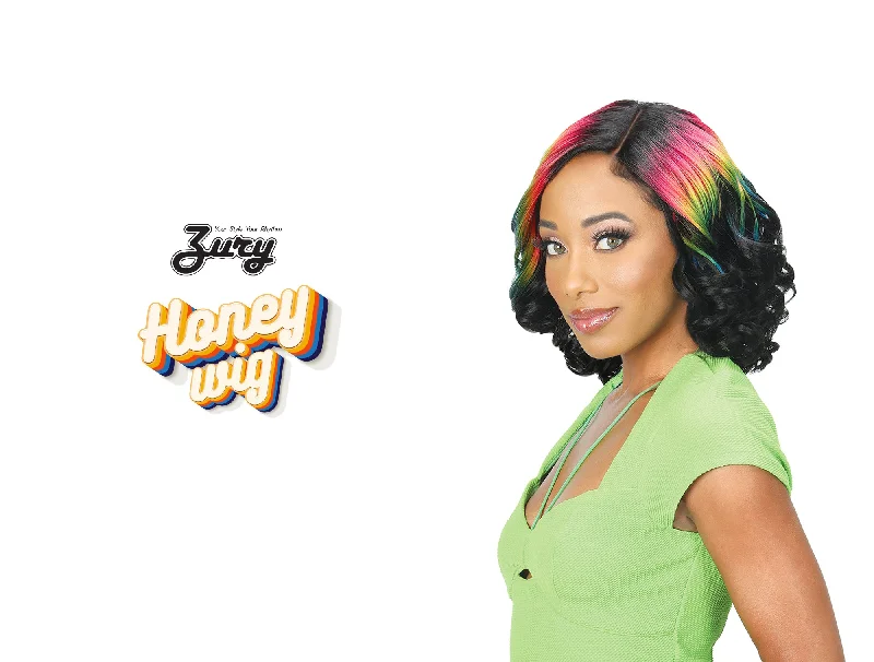 Lace wig with a middle - part for a classic and elegant styleZURY SIS HD LACE FRONT HONEY WIG - VIVIA
