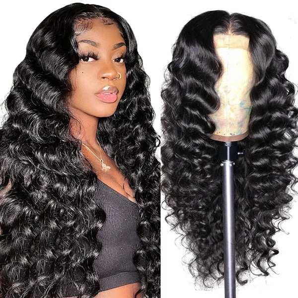 Ombre wavy wig with a seamless color blend13x6 Hd Lace Frontal Wig 250% Density Loose Deep Wave Lace Front Human Hair Wigs