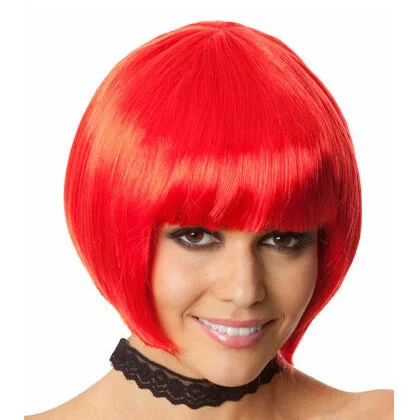 Long - length wig with a 220 - density for an extra - full appearance20s Party Bob Flapper Wig Red Long - length wig with a 220 - density for an extra - full appearance20s Party Bob Flapper Wig Red