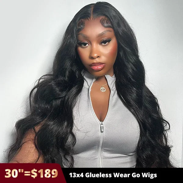 Wavy wig with a pre - styled curl pattern for convenience[30"=$189] Lolly 30inch 36inch Long Body Wave Glueless Wear Go Wig 13x4 HD Lace Front Wigs Pre-plucked Bleached Knots Human Hair Wigs Flash Sale