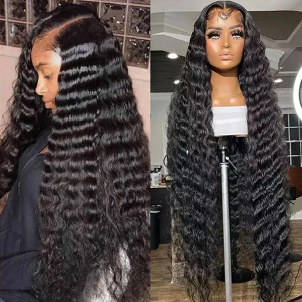 Virgin - human - hair wavy wig for the highest quality40 Inch Loose Deep Wave Wig 13x4 Lace Frontal Wigs Pre Plucked HD Transparent Lace Front Human Hair Wigs