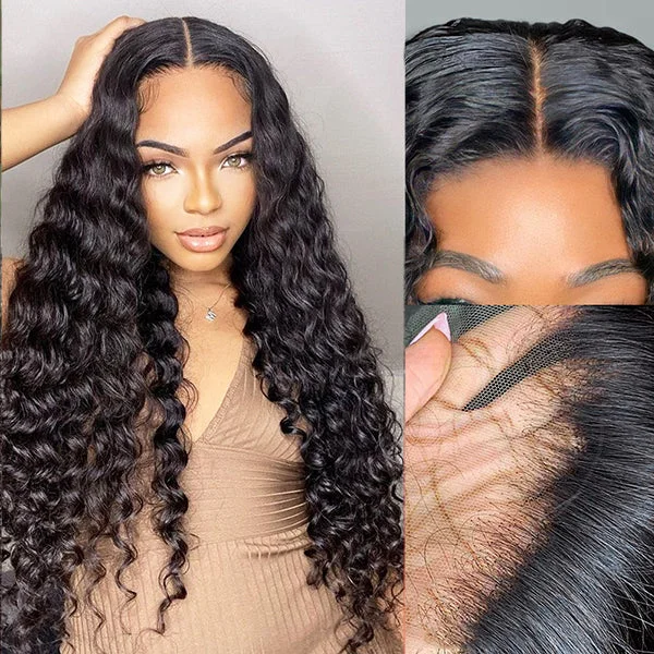 Long - length wavy wig with loose waves for a glamorous look30 inch Deep Wave Human Hair Wigs 250% Full Density 5x5 HD Lace Closure Wigs Pre Plucked